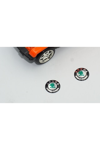Skoda Auto Oto Anahtar 3M Metal Alaşım Logo 2Li Set