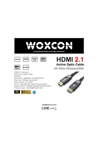 Woxcon 30 Metre Hdmı 2.1 Hibrit Aktif Optik Kablo 8k