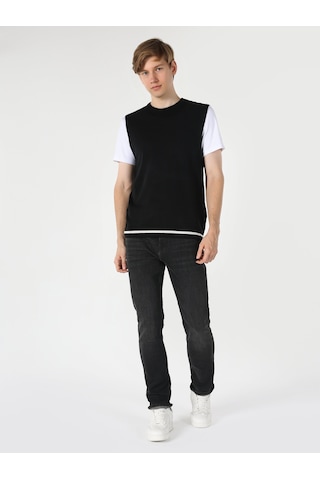 Colin's Slim Fit Siyah Erkek Triko Kazak CL1064522_Q1.V1_BLK