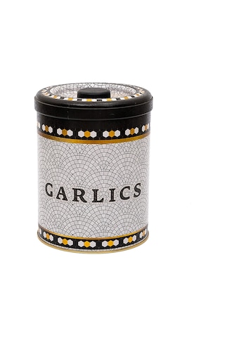 Mosaic Garlics Desenli Yuvarlak Metal Sarımsaklık, 14 X 18 Cm, 2.5 Lt