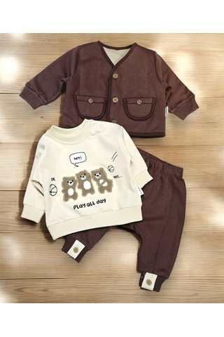 Ceketli Erkek Bebek Takım kahverengi