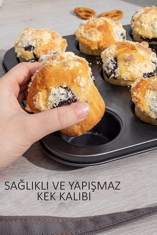 2'li Set Muffin Kalıbı 12li Fırın Mini Kek Browni Kekstra Kalıbı Cupcake Ülü Çok Renkli