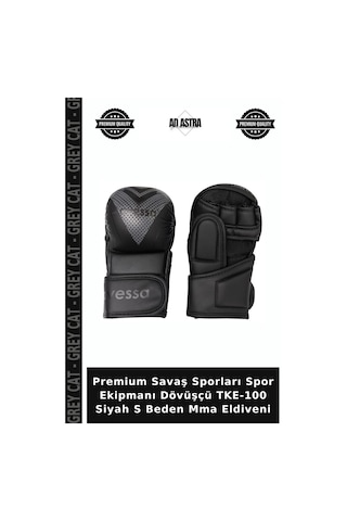 Premium Savaş Sporları Spor Ekipmanı Dövüşçü Tke-100 Siyah S Beden Mma Eldiveni