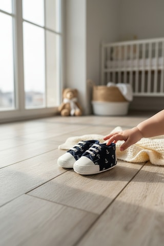 Balbeybi Bebek Deniz Çapalı Figürlü Spor Ayakkabı Kaydırmaz Taban İlk Adım Sneaker Ortopedik Hafif Günlük Lacivert