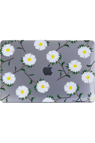 Macbook Air Kılıf 13.6 İnç M2-m3, Flower-01nl Touchıd'li Air M2-m3 A2681 A3113 İle Uyumlu Yeşil Sarı