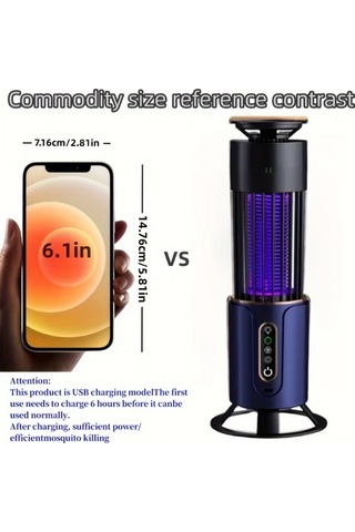 Motion003 Gri Şarj Edilebilir Çok Fonksiyonlu Sivrisinek Öldürücü 2si 1 Arada Böcek Kovucu Gece Lambası Ev Ofis İçin