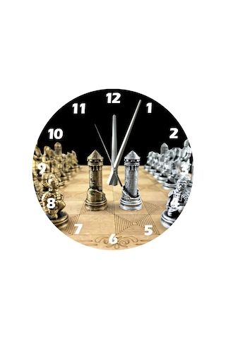 Ti-play Çin Satrancı 30x30cm Akrilik Dekoratif Modern Duvar Saati ÇOk Renkli