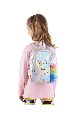 Denokids Kız Çocuk Unicorn Desenli Gümüş Çanta Tek Beden