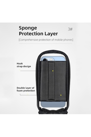 Didadodo Yp0707283 1.5l Karbon Fiber Bisiklet Su Geçirmez Ekran Ön Çerçeve Telefon Çantası Renkli Tasarım, Çok Renkli Çok Renkli