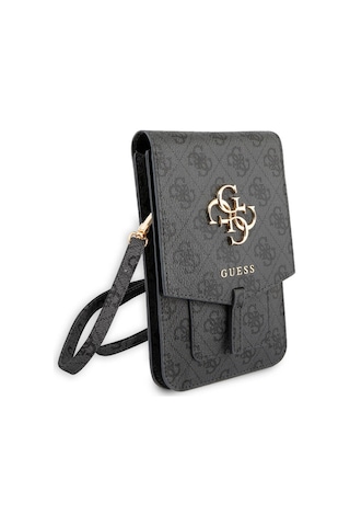 Guess Lisanslı Omuz Çantası Askılı Mıknatıs Kapaklı 4G Desen 4G Logolu 5 Hazneli Gri