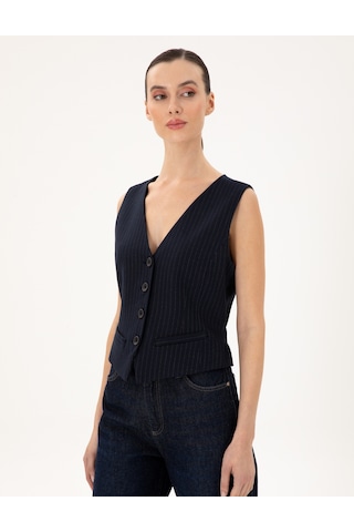 Pierre Cardin Kadın Lacivert Yelek Dokuma 50296067-vr033 Lacivert