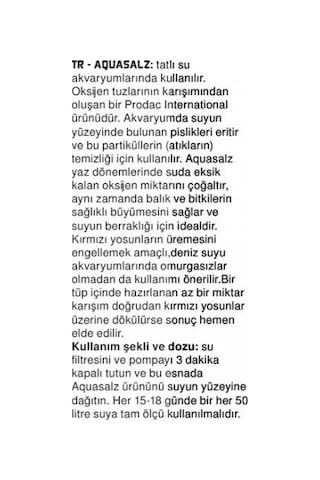 Prodac Aquasalz 70 Gr / Siyano Bakteri ve Kırmızı Yosun Giderici