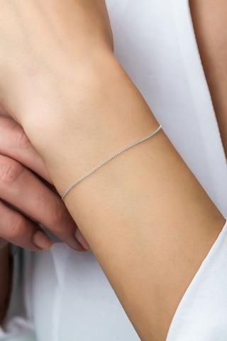 Azuris Silver Azuris Silver 925k Gümüş 1 Mm Gurmet Zincir Bileklik Gümüş