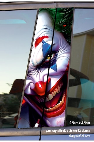 Psikopat Joker Sticker Yan Kapı Direk Kaplama 2li Sol Sağ Takım Yapıştırma Psikopat Joker Sticker Yan Kapı Direk Kaplama 2li Sol Sağ Takım Yapıştırma