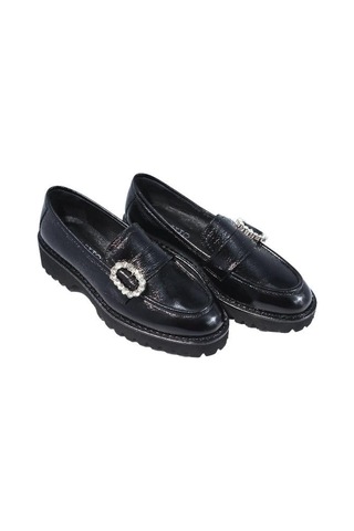 Poletto Hakiki Deri Sıyah Loafer Düz 780 23-2378 Siyah
