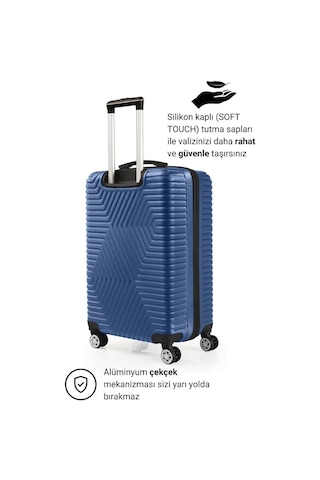 G&d Polo Suitcase Abs Kabin Ve Orta Boy Çivit Mavi 2'li Valiz Seti 600.05-set-ok Mavi