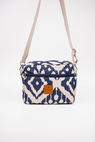 Fabric Craft Bag Çapraz Askılı Kadın Omuz Çantası Fermuarlı Günlük Kullanım Lacivert - Beyaz