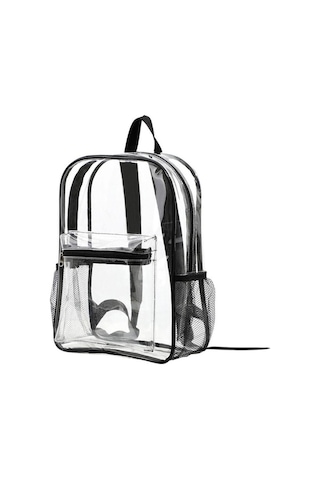 Novahub Büyük Kapasiteli Şeffaf Sırt Çantası Lüks Tasarımcı Görünür Pvc Sırt Çantası Black Siyah Siyah