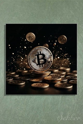 Tekli Kare Kanvas Dekoratif Duvar Tablosu Kripto Para Bitcoin Borsa Forex 830