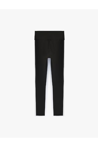 Koton Yüksek Bel Biyeli Dar Kesim Spor Tayt Siyah 6sak40298nk