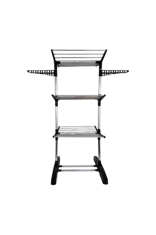 3 Katlı Çocuk Çamaşır Kurutma Askısı Siyah