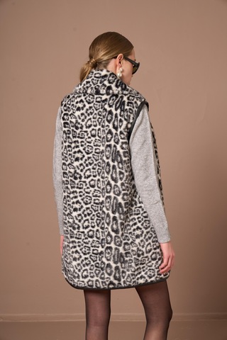 Ftz Women Kadın Leopar Yelek Siyah 31275 Siyah