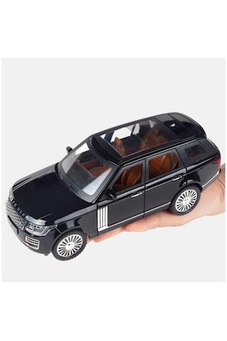 Range Rover Sport Diecast Metal Araba Kapıları-kaput-bagaj Açılır Işıklı Model Araba Siyah Renk