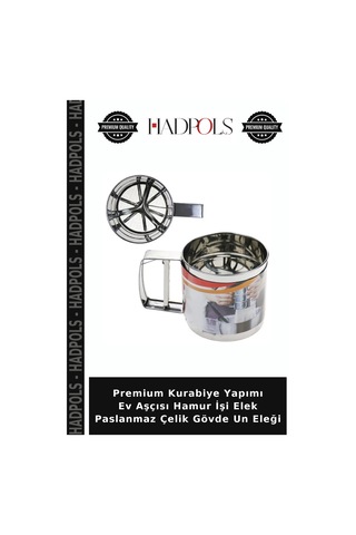 Premium Kurabiye Yapımı Ev Aşçısı Hamur İşi Elek Paslanmaz Çelik Gövde Un Eleği Çok Renkli