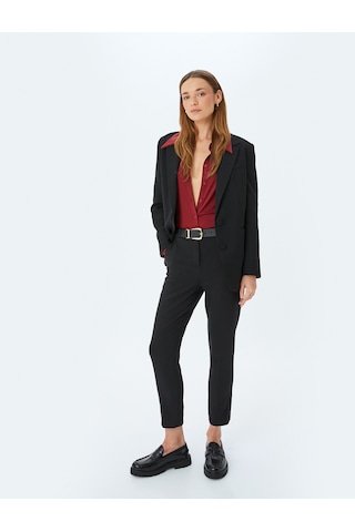Koton Cepli Slim Fit Cigarette Kumaş Pantolon Siyah 5sak40014uw Siyah