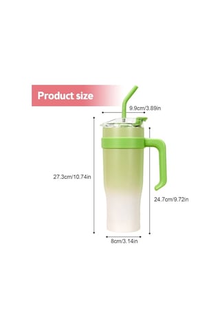 Ulzyvf Ve Tutar Termos, Sızdırmaz Sıcak/soğuk Seyahat Saat Pipetli Paslanmaz Oz Kapaklı Çelik Bardağı 40 12 - Mg