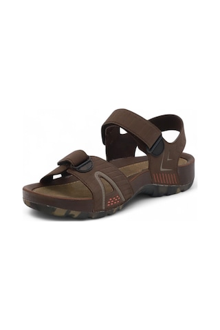 2145-9829 Tam Anatomik Bantlı Günlük Ve Deniz,havuz Gibi Islak Zeminler İçin Uyumlu Erkek Sandalet Kahverengi