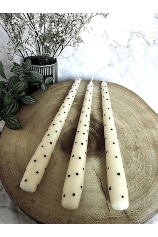 Puantiyeli Şamdan Mumu - 2li Set