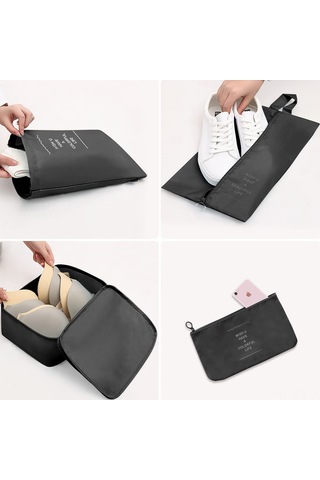 Qingmipy Pembe Seyahat Çantası Giysi Sınıflandırma Seti 7 Parça - Kolay Kullanım, Dayanıklı Malzeme İle Organize Edin Pembe