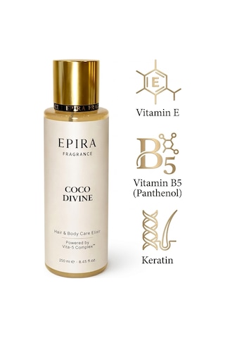 Epıra Coco Divine Tropikal Hindistan Cevizi Saç Ve Vücut Spreyi - Vita-5 Complex E Ve B5 Vitamini İle Besleyici Ve Kalıcı Bakım 250ml