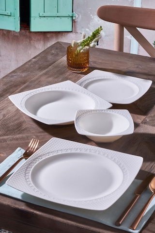 Güral Bone Porselen Bonenjoy Yemek Takımı Seti 24 Prç.6 Kişilik