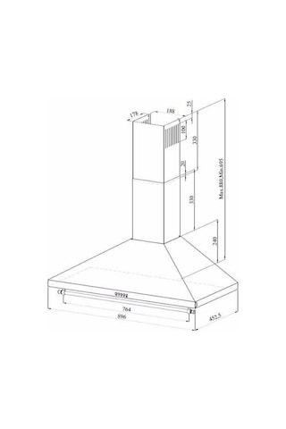 GL General GLD 039RS Rustıc 90 Cm Siyah Rustik Davlumbaz
