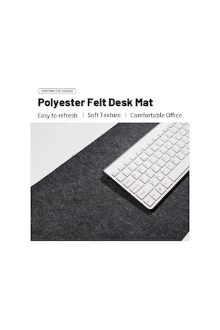Büyük Keçe Sümen Oyun Mouse Pad Klavye Mat Masa Koruyucu 3mm Antrasit Renk 90x40cm