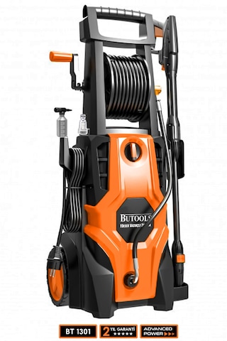 Butools ST-15 140-6 PowerControl 180 Çelik Şanzuman Musluk ve Kovadan Çekme Yüksek Basınçlı Bahçe Oto Yıkama Makinesi Turuncu