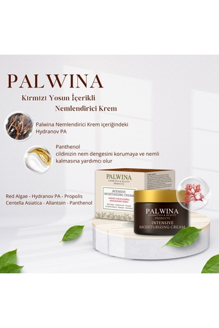 Palwina Cosmetics Kırmızı Yosun İçerikli 72 Saat Etkili Nemlendirici Krem 50 ML