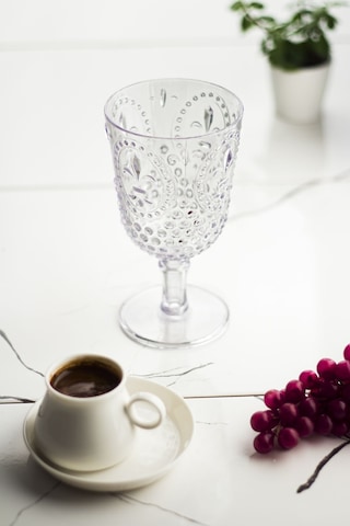 Akrilik Şeffaf Tekli Kadeh & Su Meşrubat Kahve Yanı Bardağı 450ml ( Cam Değildir )