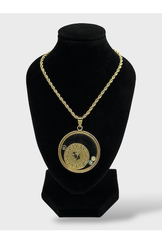 Arnes Jewelry Çelik Yarım Altın Takılabilir Nazar Boncuklu Kolye Ar608nes Gold