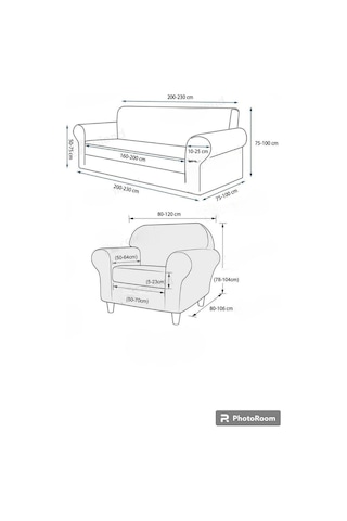 Su Yolu Koltuk Örtüsü, Koltuk Kılıfı, Lastikli 3+3+1+1 Gri Gri