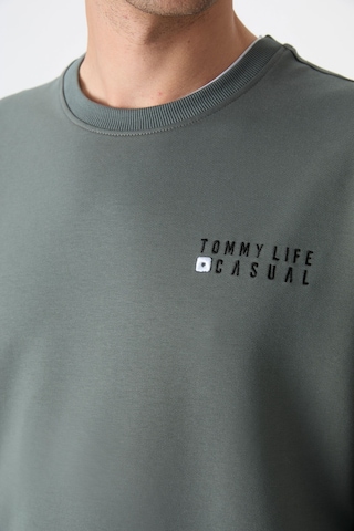 Tommy Life Çağla Casual O Yaka Lastik Paça Pamuklu Erkek Oversize Eşofman Takımı - 85120 Yeşil