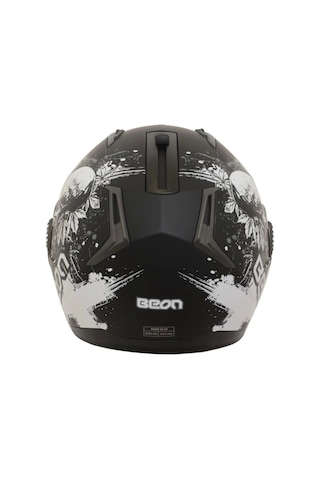 Beon B700 Çene Açılır Kurukafa Kask Beyaz - Mat Siyah
