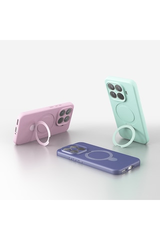Xiaomi 15t Pro Kılıf M-safe Şarj Özellikli Standlı Kapak Samara Gri