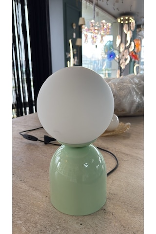 Modern Tasarım Venüs Abajur Beyaz Glop Camlı 1 Adet Kablolu Tak Çalıştır Mint Yeşili Yeşil