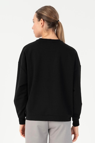 Maraton Oversize Kadın Bisiklet Yaka Siyah- Sweatshirt Siyah-