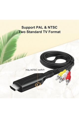 Homyl Video Ses Kablosu Aksesuarı, Projektör Tv Için Pal Ntsc