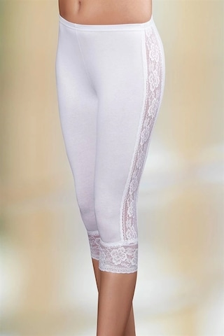 Yanları Ve Paça Dantelli Tayt B878 Beyaz