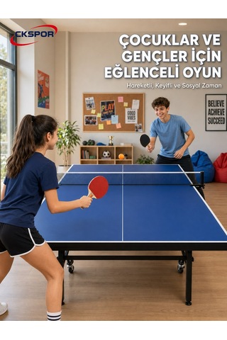 Ckspor Masa Tenisi Seti 2 Raket 4 Top Ve Portatif File Pinpon Oyun Seti